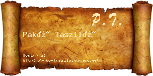 Pakó Tasziló névjegykártya